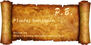 Plachy Benjámin névjegykártya